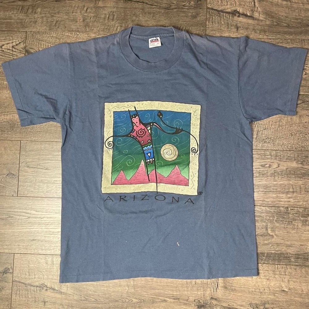 Arizona Men's Blue and Grey T-shirt
